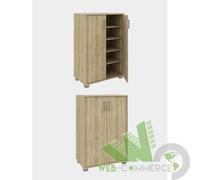 MOBILE BASSO 2 ANTE MULTIUSO 4 RIPIANI OLMO 90X60X35 CM ARMADIO UFFICIO STUDIO