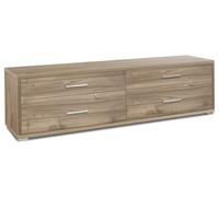 Mobile Basso 4 Cassetti 179x50x47 cm Noce Stelvio