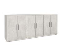 Mobile Basso 6 Ante 203x84x41 cm Ossido Bianco
