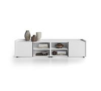 Mobile Basso Cannettato Romina (183,6x36x44 cm), 2 Ante, Bianco