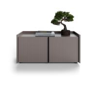 Mobile Basso Cannettato Romina (93,6x36x44 cm), 2 Ante, Grigio Cobalto