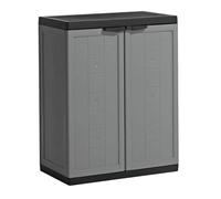 ARMADIO BASSO PLASTICA RESINA 2 ANTE GRIGIO UFFICIO CASA LAVORO 68X39X85H