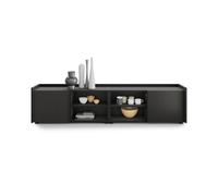 Mobile Basso Romina (183,6x36x44 cm), 2 Ante, Nero Frassino