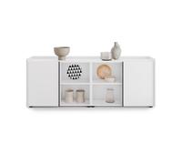 Mobile Basso Romina (183,6x36x70 cm), 2 Ante, Bianco Frassino