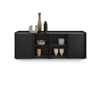 Mobile Basso Romina (183,6x36x70 cm), 2 Ante, Nero Frassino