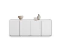Mobile Basso Romina (183,6x36x70 cm), 4 Ante, Bianco Frassino