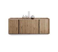 Mobile Basso Romina (183,6x36x70 cm), 4 Ante, Rovere Rustico