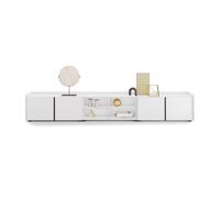 Mobile Basso Romina (273,6x36x44 cm), 4 Ante, Bianco Frassino