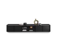 Mobile Basso Romina (273,6x36x44 cm), 4 Ante, Nero Frassino