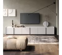 Mobile Basso Romina (273,6x36x44 cm), 6 Ante, Bianco Frassino