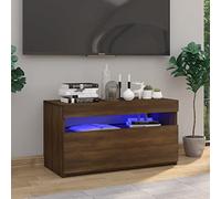 Mobile Basso Soggiorno,Mobiletto Tv Multifunzione Mobile Porta Tv Con Luci Led Rovere Marrone 75x35x40 Cmadatto A Soggiorni, Camere Da Letto, Sotto Il Televisore