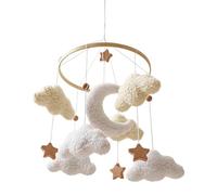 Mobile Bebe - Mobile Lit Berceau| Decoration Bebe, Décoration En Velours Et Étoiles En Bois, Phone Bébé Bohème À Suspendre Pour Fille Et Garçon, Carillon Éveil Doux Pour Chambre Enfant