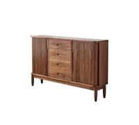 Mobile Buffet Moderno Tende a rullo in stile giapponese, mobiletto laterale portaoggetti in legno massello di noce nero, soggiorno, ingresso, corridoio, vino, mobili decorativi Vetrine Portaoggetti