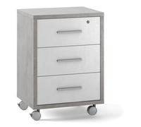 MOBILE CASSETTIERA 3 CASSETTI SU RUOTE H71 L51 P41 Cm STRUTTURA CEMENTO FRONTALE