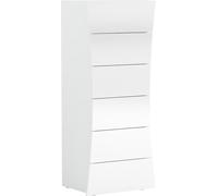 Mobile Cassettiera 6 Cassetti Settimino 52x40x121,7 cm Arco Bianco Lucido