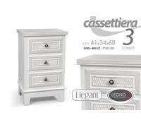 MOBILE CASSETTIERA ELEGANT COMODINO IN LEGNO 3 CASSETTI 413468 CM TOD-801112
