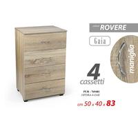 MOBILE CASSETTIERA GAIA IN LEGNO ROVERE 4 CASSETTI 504083 CM PUR-769481