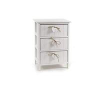 CASSETTIERA LEGNO CUORE PENDENTE 3 CASSETTI COMODINO CUCINA BAGNO 594029 cm