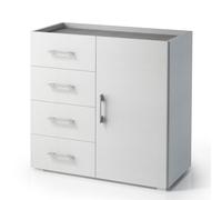 MOBILE CASSETTIERA STUDIO LIVING SCRIVANIA L90xP40xH87 CM CONTEMPORARY BIANCO