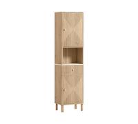 MOBILE COLONNA BAGNO HOMCOM IT834-871V00AK - Armadio in MDF rovere con 2 porte e 10 ripiani