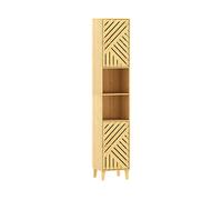 MOBILE COLONNA BAGNO HOMCOM IT834-875V00ND - Armadio in bambù legno naturale con 2 porte e 4 ripiani