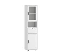 MOBILE COLONNA BAGNO HOMCOM IT834-896V00WT - Armadio in MDF Bianco con 2 porte e 1 ripiano