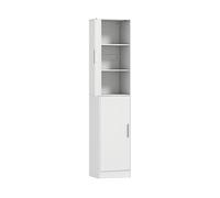 MOBILE COLONNA BAGNO HOMCOM IT836-605V90WT - Armadio in truciolare MDF bianco con 2 porte e 6 ripiani