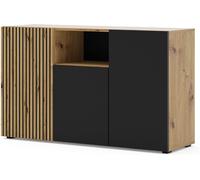 MOBILE COMO' AURIS 3 A MULTIUSO 135x42x82 cm ROVERE NERO OPACO