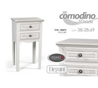 MOBILE COMODINO COLONNINA ELEGANT IN LEGNO 2 CASSETTI 382869 CM TOD-800870