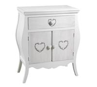MOBILE COMODINO CUORE SALOTTO BAGNO SHABBY CHIC CASSETTO 2 ANTE COMò 766534