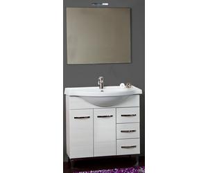 MOBILE COMPLETO BAGNO CLAUDIA 82x35x84h BIANCO PORTUNA LAVABO SPECCHIO LUCE LED