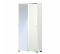 Mobile con 2 ante scorrevoli 8 ripiani e specchio Armadio bianco 190H SCONTARE