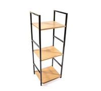 Mobile con 3 ripiani in legno e metallo 29x23,5x80 cm noce Di colore marrone