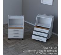 MOBILE CON CASSETTO STERILIZZATORE CARRELLO PER ESTETISTE CENTRI BENESSERE E SPA