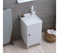 Mobile con lavatoio 45cm bianco con vasca e asse di lavaggio | Pratico