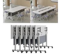 Mobile Conference Room Table, Mobile Rectangular Meeting Room Tables, Modern Desk Modern Office Boardroom Desk for Study Working