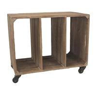 Mobile consolle con ruote a 3 scomparti 61x35h50,5 cm Naturale