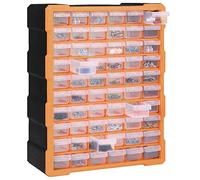 Mobile Contenitore con 60 Cassetti, Organizer per Attrezzi e Componenti di Fissaggio 38x16x47,5 cm in PP trasparente e resistente, Cassetti Visibili per Dadi Bulloni Viti Chiodi, per Artigiani e Fai-d