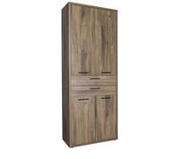 Composad | Mobile Contenitore della Linea DAVINCI BRERA con 2 Cassetti e 4 Ante, Libreria, Mobile Archivio Portadocumenti, (LxAxP) 81,60x217,50x35,7 cm, Colore Noce, Made in Italy