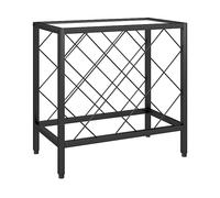 MOBILE CONTENITORE HOMCOM IT801-380V00BK - Mobiletto portabottiglie in acciaio nero
