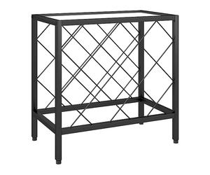 MOBILE CONTENITORE HOMCOM IT801-380V00BK - Mobiletto portabottiglie in acciaio nero