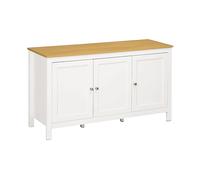 MOBILE CONTENITORE HOMCOM IT838-392V80WT - Armadio in MDF bianco e legno naturale con 3 porte e 4 ripiani