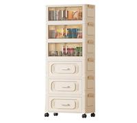 Mobile Contenitore Multifunzionale Con Cassetti E Ruote, Libreria Ad Alta Capacità, Scaffalatura Da Pavimento Pieghevole Per Soggiorno, Camera Da Letto, Ufficio O Studio.(6 layers)