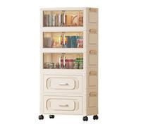 Mobile Contenitore Multifunzionale Con Cassetti E Ruote, Libreria Ad Alta Capacità, Scaffalatura Da Pavimento Pieghevole Per Soggiorno, Camera Da Letto, Ufficio O Studio.(5 layers A)