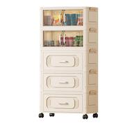 Mobile Contenitore Multifunzionale Con Cassetti E Ruote, Libreria Ad Alta Capacità, Scaffalatura Da Pavimento Pieghevole Per Soggiorno, Camera Da Letto, Ufficio O Studio.(5 layers B)