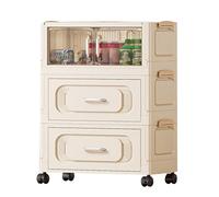 Mobile Contenitore Multifunzionale Con Cassetti E Ruote, Libreria Ad Alta Capacità, Scaffalatura Da Pavimento Pieghevole Per Soggiorno, Camera Da Letto, Ufficio O Studio.(3 layers)