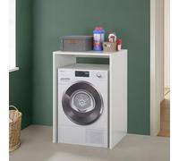 Mobile Copriasciugatrice 70 Cm Salvaspazio Linea Pilar Colonna In Legno Bianco Soluzione Perfetta Per Lavanderie