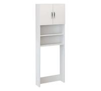 Mobile Coprilavatrice con Ripiani e 2 Ante da Interno 64x20x180 cm Bianco