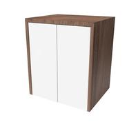 Mobile coprilavatrice e asciugatrice con ante 79x91 cm bianco e legno, in kit di montaggio con ingombro 70x86 cm e retro aperto, WANDA