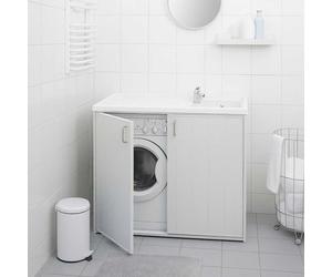Mobile Coprilavatrice e Lavatoio in Pvc Reversibile Bianco 109x60xh92 Cm Negrari
